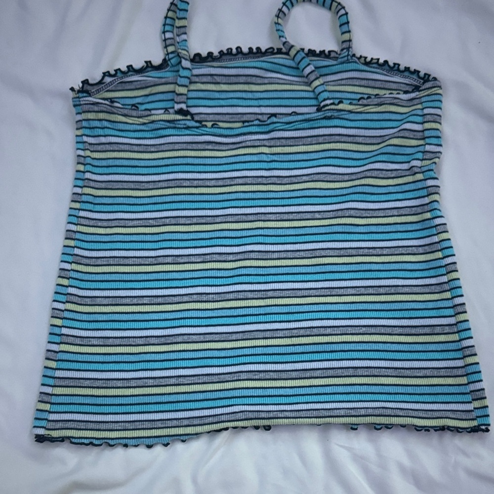 Justice Multicolor Striped Ruffle Top - Picture 3 of 3